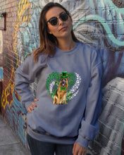 Load image into Gallery viewer, German Shepherd Green And White Clover Design St Patrick's Day Gift For Dog Lovers Sweatshirt
