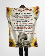 Load image into Gallery viewer, Elephant Son Gift For Mom I Will Always Be Your Little Boy Fleece Blanket

