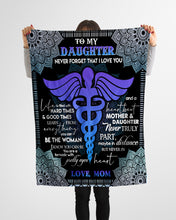 Load image into Gallery viewer, Medical Symbol Gift For Nurse Daughter Never Truly Part Maybe In Distance Fleece Blanket

