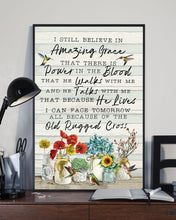 Load image into Gallery viewer, Hummingbird I Can Face Tomorrow All Because Of The Old Rugged Cross Vertical Poster
