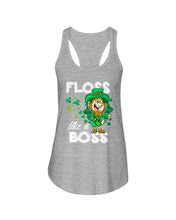 Load image into Gallery viewer, Funny Leprechaun Floss Like A Boss Shamrock Design St Patrick's Day Gift Ladies Flowy Tank
