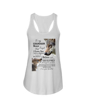 Load image into Gallery viewer, Wolf Grandma Gift For Grandson Believe In Yourself Ladies Flowy Tank
