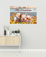Load image into Gallery viewer, Music Sheet You Are My Sunshine Cute Pig Horizontal Poster
