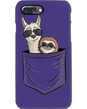 Load image into Gallery viewer, Cool Llama And Sloth In Pocket Meaningful Gift Phone case
