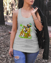 Load image into Gallery viewer, Funny Boxer With Butterflies Clover St Patrick's Day Gift For Dog Lovers Ladies Flowy Tank
