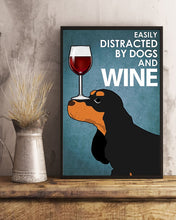 Load image into Gallery viewer, Easily Distracted By Cocker Spaniel Dogs And Red Wine Gift For Dog Lovers Vertical Poster
