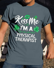 Load image into Gallery viewer, Physical Therapist Green Lip Shamrock St. Patrick's Day Color Changing Mug Guys Tee
