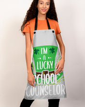 Load image into Gallery viewer, Green Top Hat I'm A Lucky School Counselor St Patrick's Day Gift Apron
