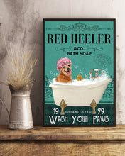 Load image into Gallery viewer, Red Heeler Co Bath Soap Wash You Paws Gift For Dog Lovers Vertical Poster
