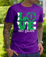 Load image into Gallery viewer, 2nd Grade Love White Clover St Patrick's Day Gift For Teacher Guys Tee
