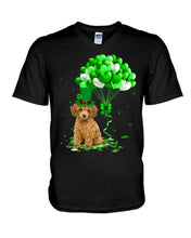 Load image into Gallery viewer, Red Toy Poodle Patrick Balloons St. Patrick's Day Color Changing Mug Guys V-Neck
