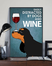Load image into Gallery viewer, Easily Distracted By Cocker Spaniel Dogs And Red Wine Gift For Dog Lovers Vertical Poster
