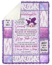 Load image into Gallery viewer, Lavender Pattern Believe In Yourself Grandma Gift For Granddaughter Sherpa Blanket
