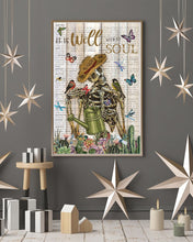 Load image into Gallery viewer, Pallet Skeleton Succulent Well With My Soul Gift For Girls Vertical Poster
