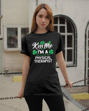 Load image into Gallery viewer, Physical Therapist Green Lip Shamrock St. Patrick's Day Color Changing Mug Guys Tee
