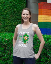 Load image into Gallery viewer, Funny Leprechaun Floss Like A Boss Shamrock Design St Patrick's Day Gift Ladies Flowy Tank
