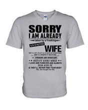 Load image into Gallery viewer, She's My Whole World Gift For Husband Guys V-Neck
