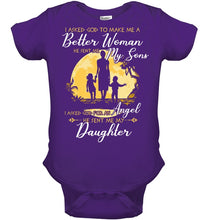Load image into Gallery viewer, I Asked God To Make Me A Better Woman Baby Onesie
