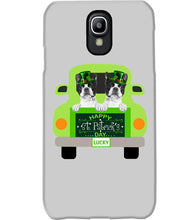 Load image into Gallery viewer, Boston Terrier Let's Go Travel Green Car St Patrick's Day Gift For Dog Lovers Phone case
