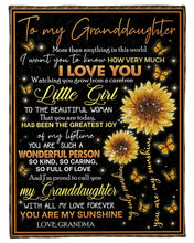 Load image into Gallery viewer, How Very Much I Love You Sunflower Grandma Gift For Granddaughter Fleece Blanket
