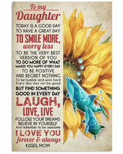 Load image into Gallery viewer, Sunflower Dolphin Mom Gift For Daughter Find Something Good In Every Day Vertical Poster
