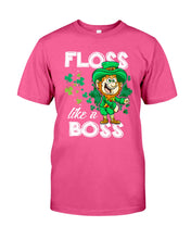 Load image into Gallery viewer, Funny Leprechaun Floss Like A Boss Shamrock Design St Patrick's Day Gift Guys Tee
