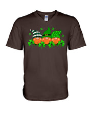 Load image into Gallery viewer, Gnome With Ginger Beard Shamrock St. Patrick's Day Printed Mug Guys V-Neck

