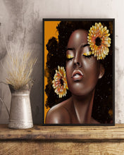 Load image into Gallery viewer, Black Girl With Sunflower On Head Gift Vertical Poster
