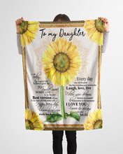 Load image into Gallery viewer, Sunflowers Mandala Gift For Daughter Love You Forever Fleece Blanket
