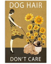 Load image into Gallery viewer, Pekingese Dog Hair Don't Care With Vintage Girls Gift For Dog Lovers Vertical Poster
