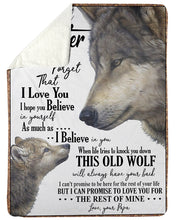 Load image into Gallery viewer, Wolf Papa Gift For Daughter Love You For The Rest Of Mine Sherpa Blanket

