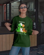Load image into Gallery viewer, Lovely Cat And Balloons Happy St Patrick's Day Gift For Cat Lovers Unisex Long Sleeve
