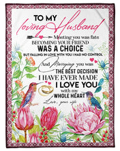 Load image into Gallery viewer, Protea Garden Love You With My Whole Heart Gift For Husband Fleece Blanket
