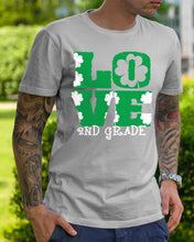 Load image into Gallery viewer, 2nd Grade Love White Clover St Patrick's Day Gift For Teacher Guys Tee
