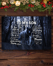 Load image into Gallery viewer, Black Wolf My Love For You Dad Gift For Son Horizontal Poster
