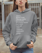 Load image into Gallery viewer, Splints Button Hook Therapy Putty Goniometer Resistance Bands Hoodie
