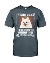 Load image into Gallery viewer, White Pomeranian Will Follow You St. Patrick's Day Printed Mug Guys Tee
