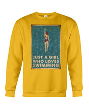 Load image into Gallery viewer, Just A Girl Who Loves Swimming Gift For Girls Sweatshirt
