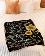 Load image into Gallery viewer, How Very Much I Love You Sunflower Grandma Gift For Granddaughter Fleece Blanket
