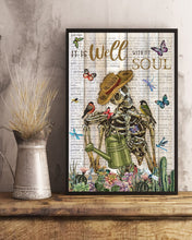 Load image into Gallery viewer, Pallet Skeleton Succulent Well With My Soul Gift For Girls Vertical Poster
