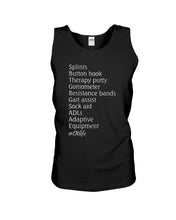 Load image into Gallery viewer, Splints Button Hook Therapy Putty Goniometer Resistance Bands Unisex Tank Top
