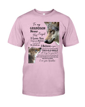 Load image into Gallery viewer, Wolf Grandma Gift For Grandson Believe In Yourself Guys Tee
