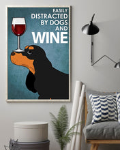 Load image into Gallery viewer, Easily Distracted By Cocker Spaniel Dogs And Red Wine Gift For Dog Lovers Vertical Poster
