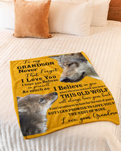 Load image into Gallery viewer, Wolf Grandma Gift For Grandson Believe In Yourself Fleece Blanket
