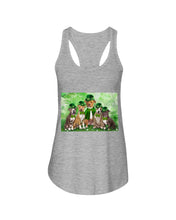 Load image into Gallery viewer, Staffordshire Leprechaun St Patrick's Day Gift For Dog Lovers Ladies Flowy Tank
