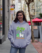 Load image into Gallery viewer, Llama Lucky To Be A Science Teacher Green Books St Patrick's Day Gift Hoodie
