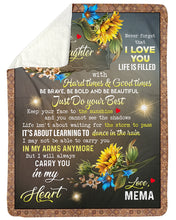 Load image into Gallery viewer, Mema Gift For Granddaughter Carry You In My Heart Sunflower Sherpa Blanket
