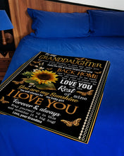 Load image into Gallery viewer, You Are My Sunshine Gold Butterflies Sunflower Grandma Gift For Granddaughter Fleece Blanket
