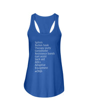Load image into Gallery viewer, Splints Button Hook Therapy Putty Goniometer Resistance Bands Ladies Flowy Tank
