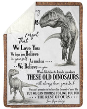 Load image into Gallery viewer, Papa And Gigi Gift For Grandson T Rex The Rest Of Mine Sherpa Blanket
